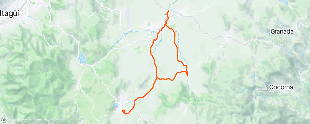 Map of the activity, En Cicla de Montaña por vias de La Ceja , El Carmen de Viboral y Rionegro - Antioquia