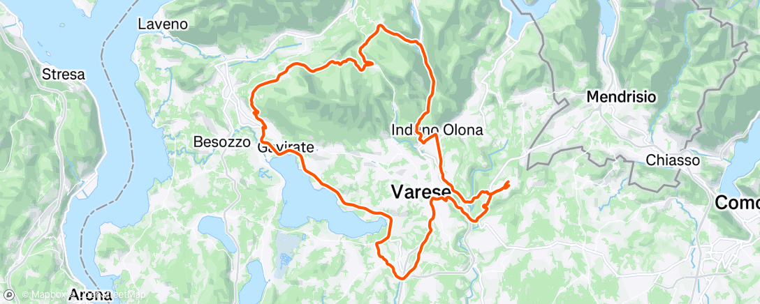 Map of the activity, Lunch Ride