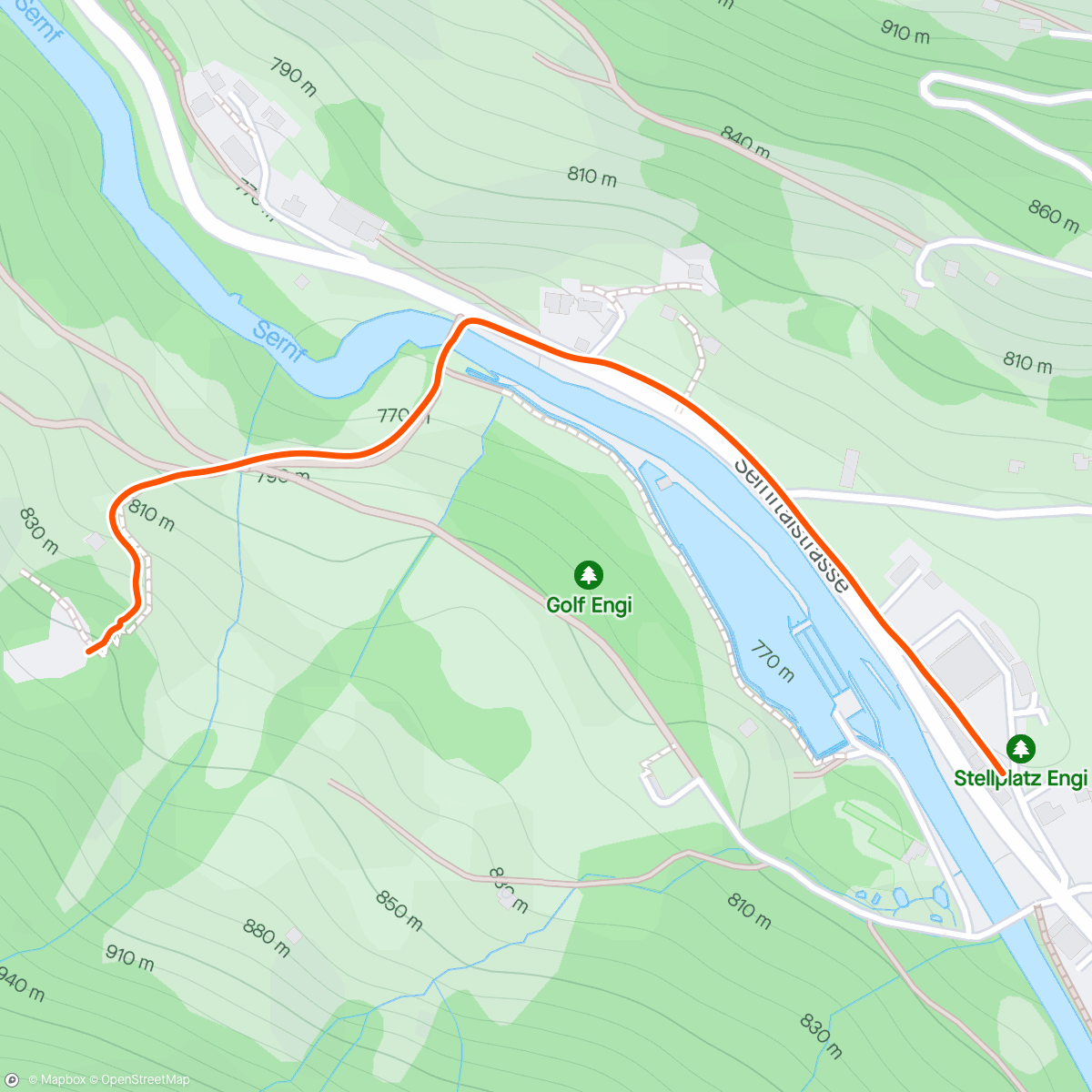 Map of the activity, Abstieg Aaterästei
