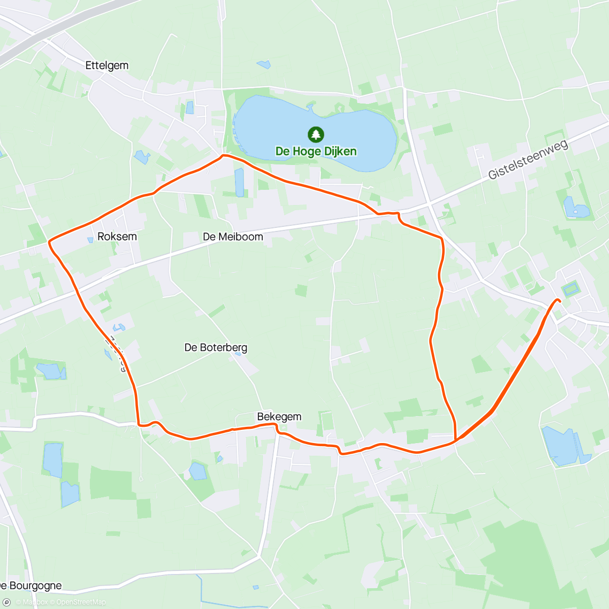 Map of the activity, 10km met de buggy
