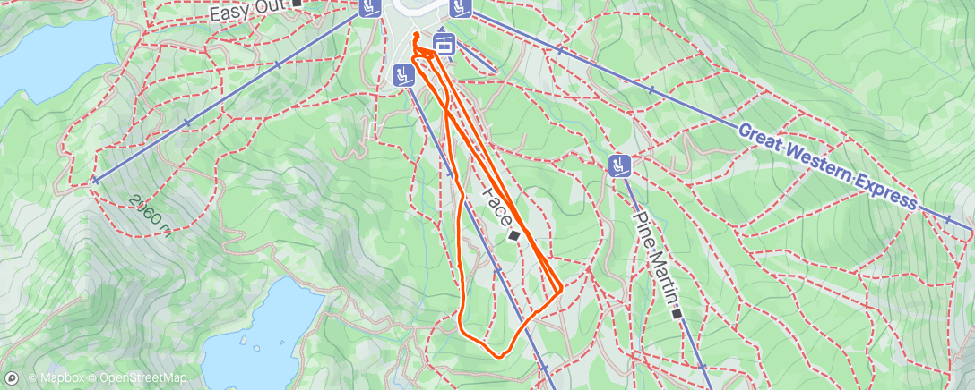 Map of the activity, “Mom I’m a big girl skier!”