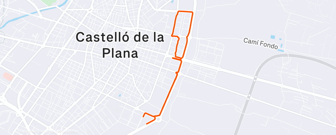 Map of the activity, Carrera de tarde