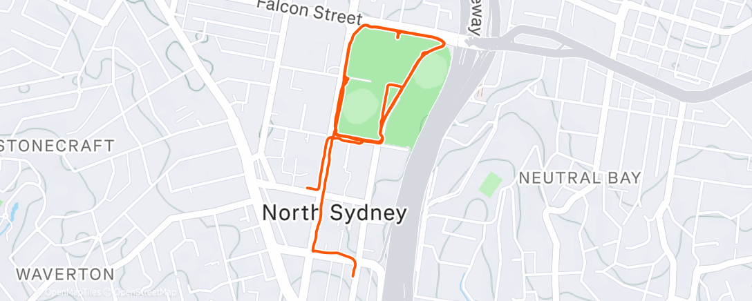 Map of the activity, Afternoon Run