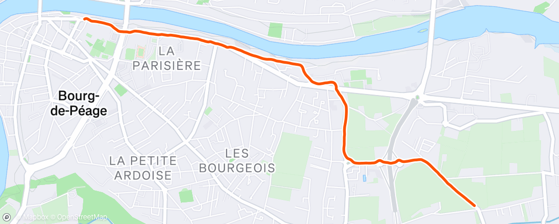 Map of the activity, Course à pied dans l'après-midi