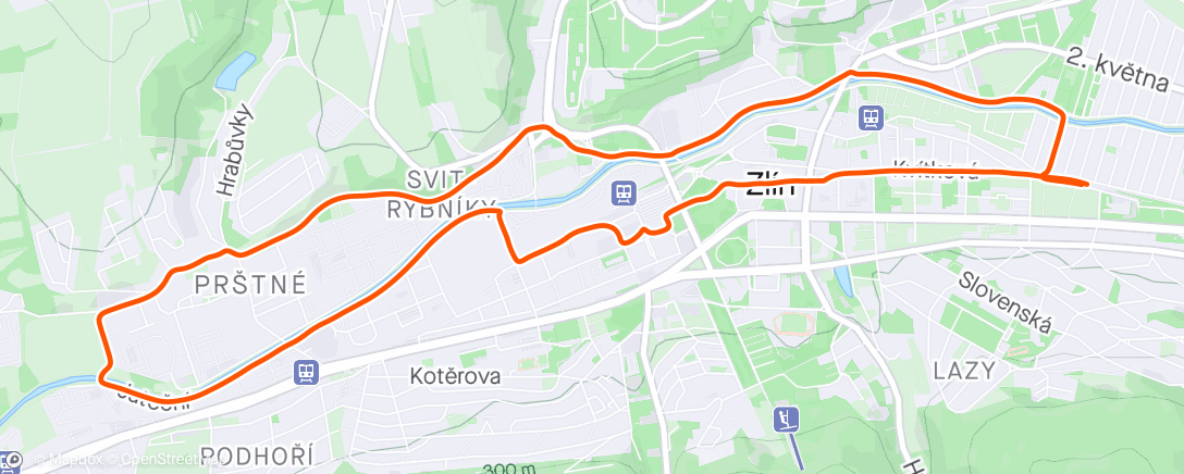 Mapa da atividade, Evening Run