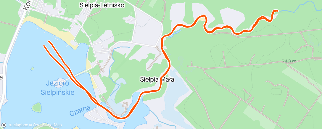 Map of the activity, Sielpia kajak