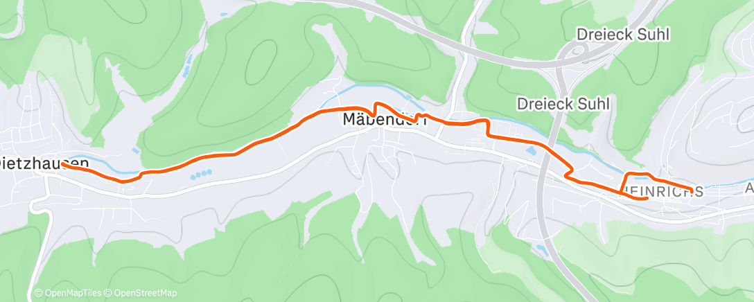 Map of the activity, 5x 6min Intervalle