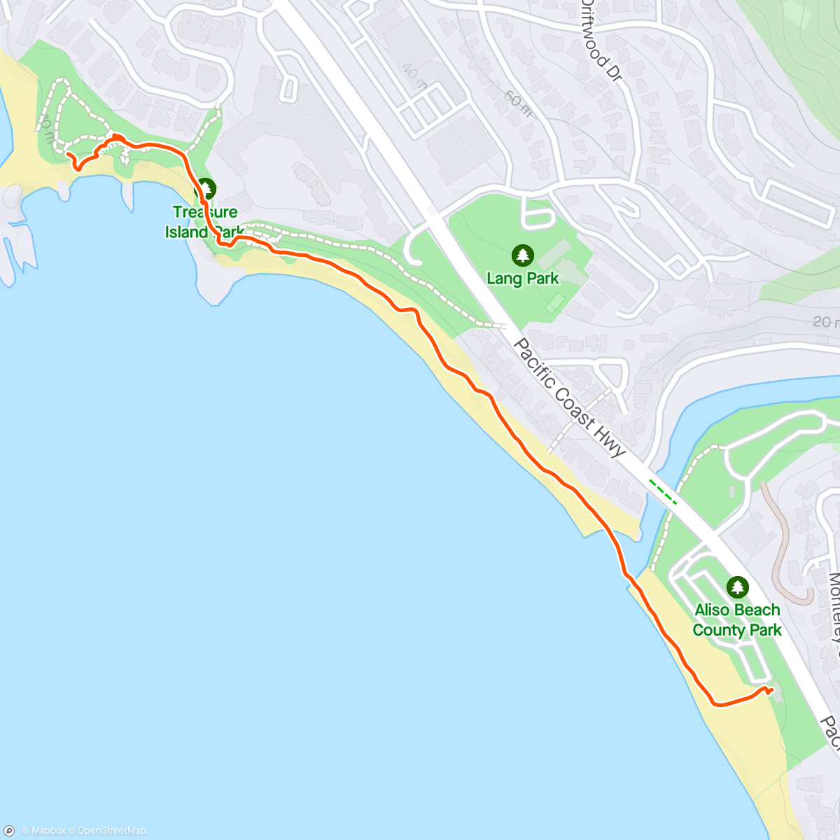 Map of the activity, Laguna Stroll