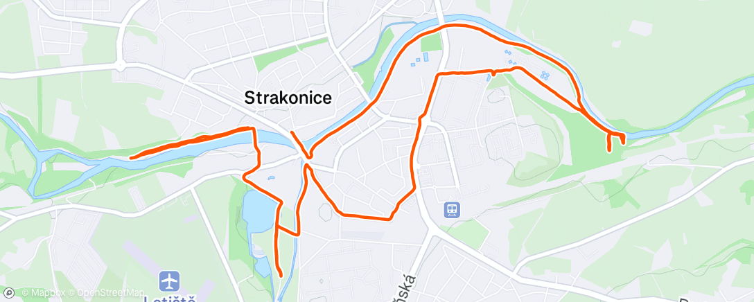 Map of the activity, Afternoon Run