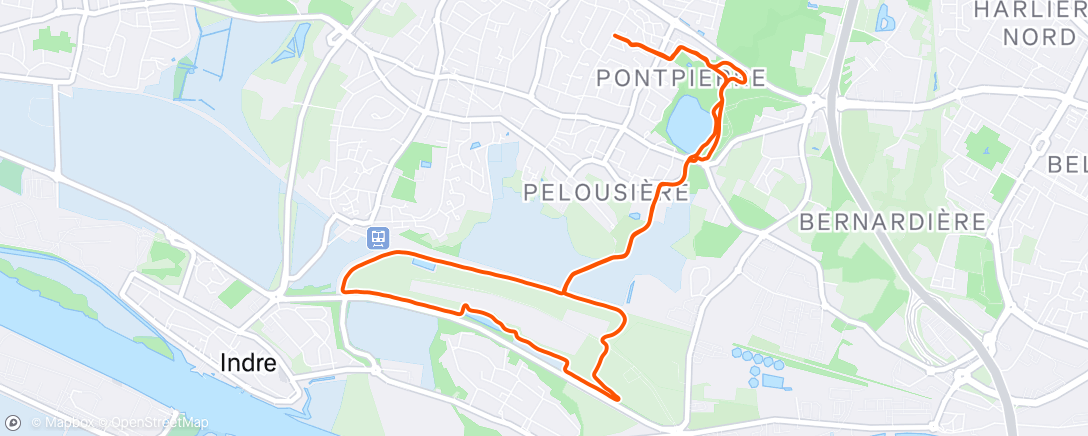 Map of the activity, Course à pied le midi