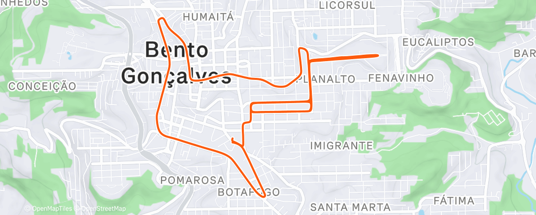 Map of the activity, Pedalada matinal