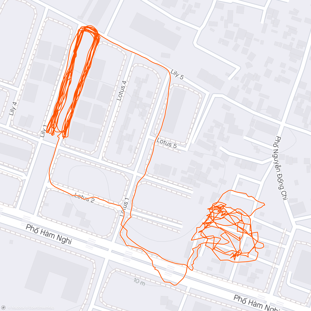 Map of the activity, Evening Run