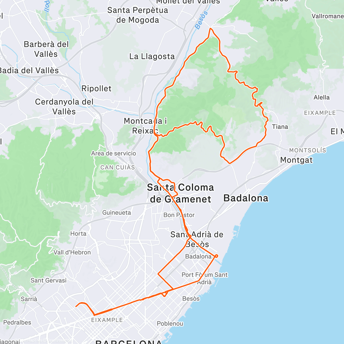 Map of the activity, Morning Ride