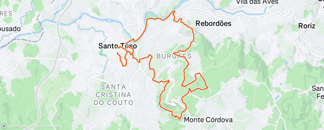 Map of the activity, Corrida em trilho matinal