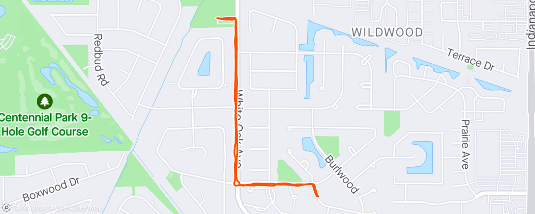 Map of the activity, Evening Run with Mom