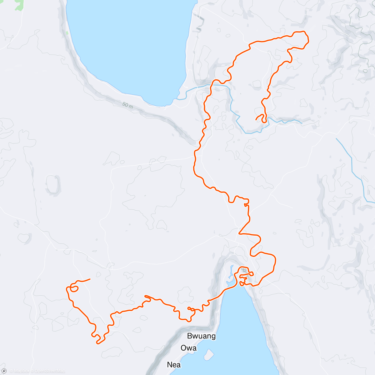 Map of the activity, Zwift - Makuri 40 in Makuri Islands