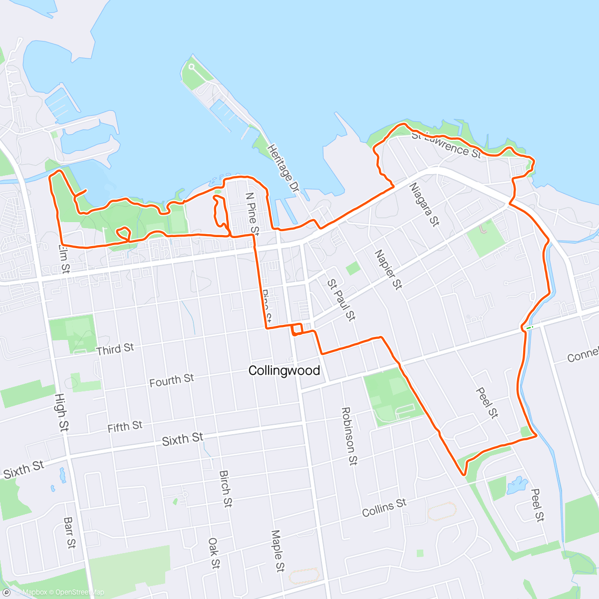活动地图，C’wood East End Loop - 24 April 2024/Collingwood, Canada  ☀️ 💨