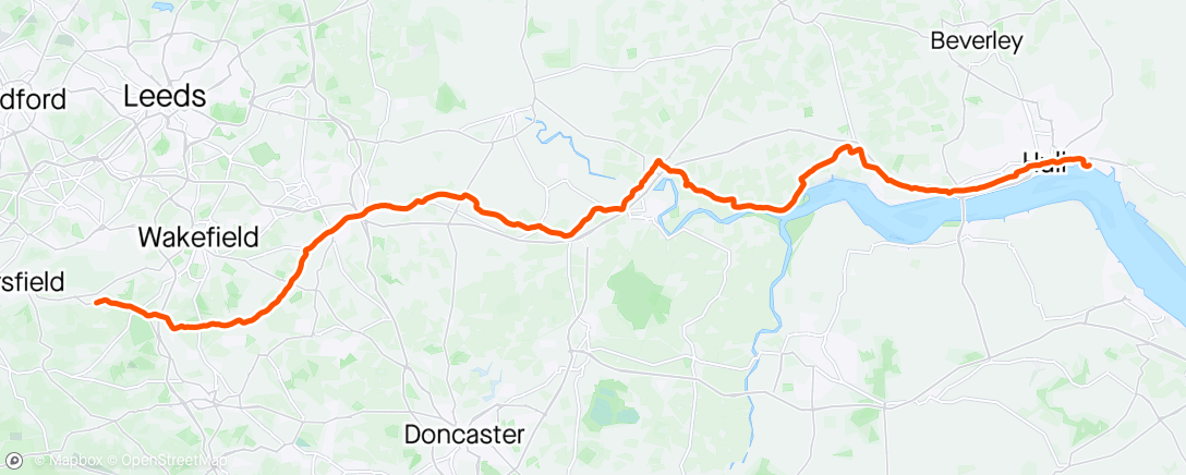 Map of the activity, Hull on route 65