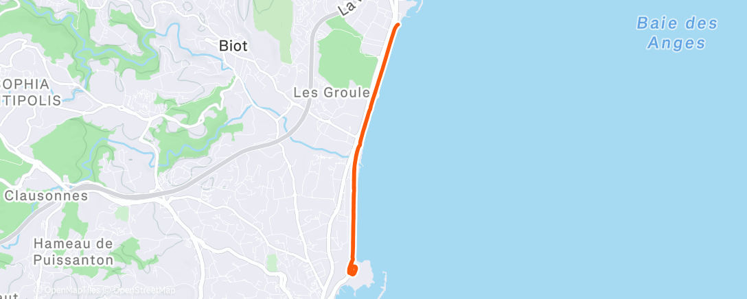 Карта физической активности (Footing avec 20 x 30’’/30’’ sur piste)