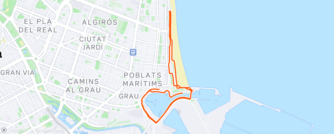 Map of the activity, 36 Pas Ras al port de Valencia 2024