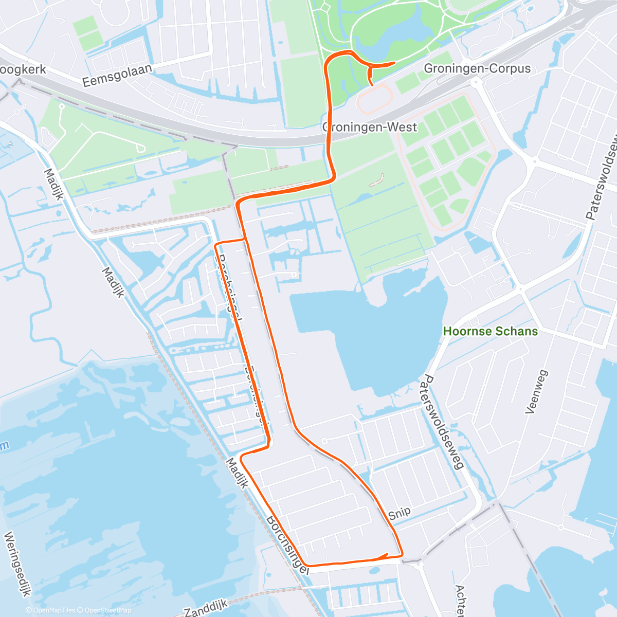 Map of the activity, GA 4’ + 2’ TM + 5x 2’ TM 45”T10 p=90”