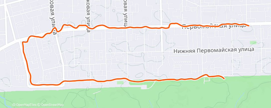 Map of the activity, Дневной забег