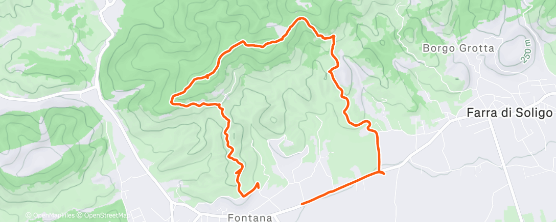 Map of the activity, Prosecco hills UNESCO