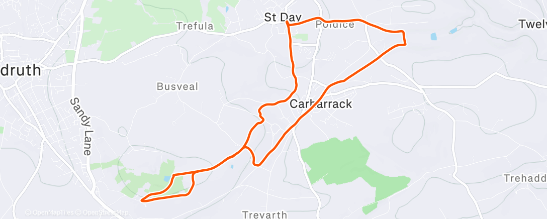 Map of the activity, Morning Trail Run