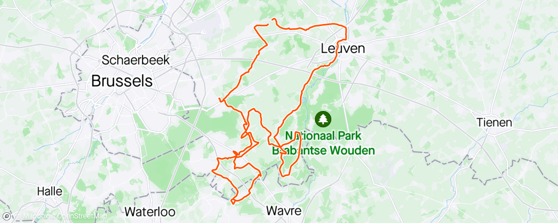 Map of the activity, Toerkes in en rond Overijse