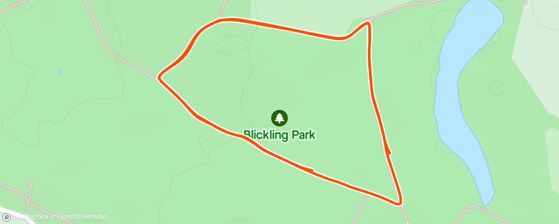 Map of the activity, Blickling Parkrun