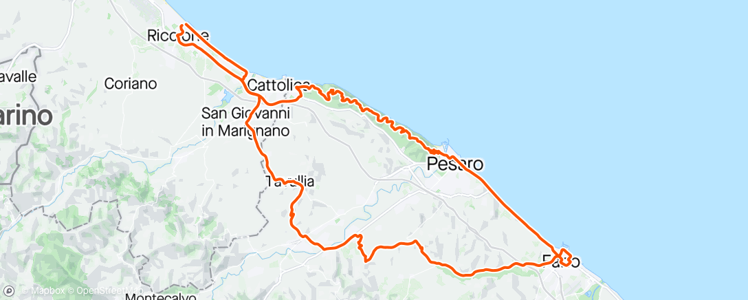Map of the activity, Riccione  Fano Riccione