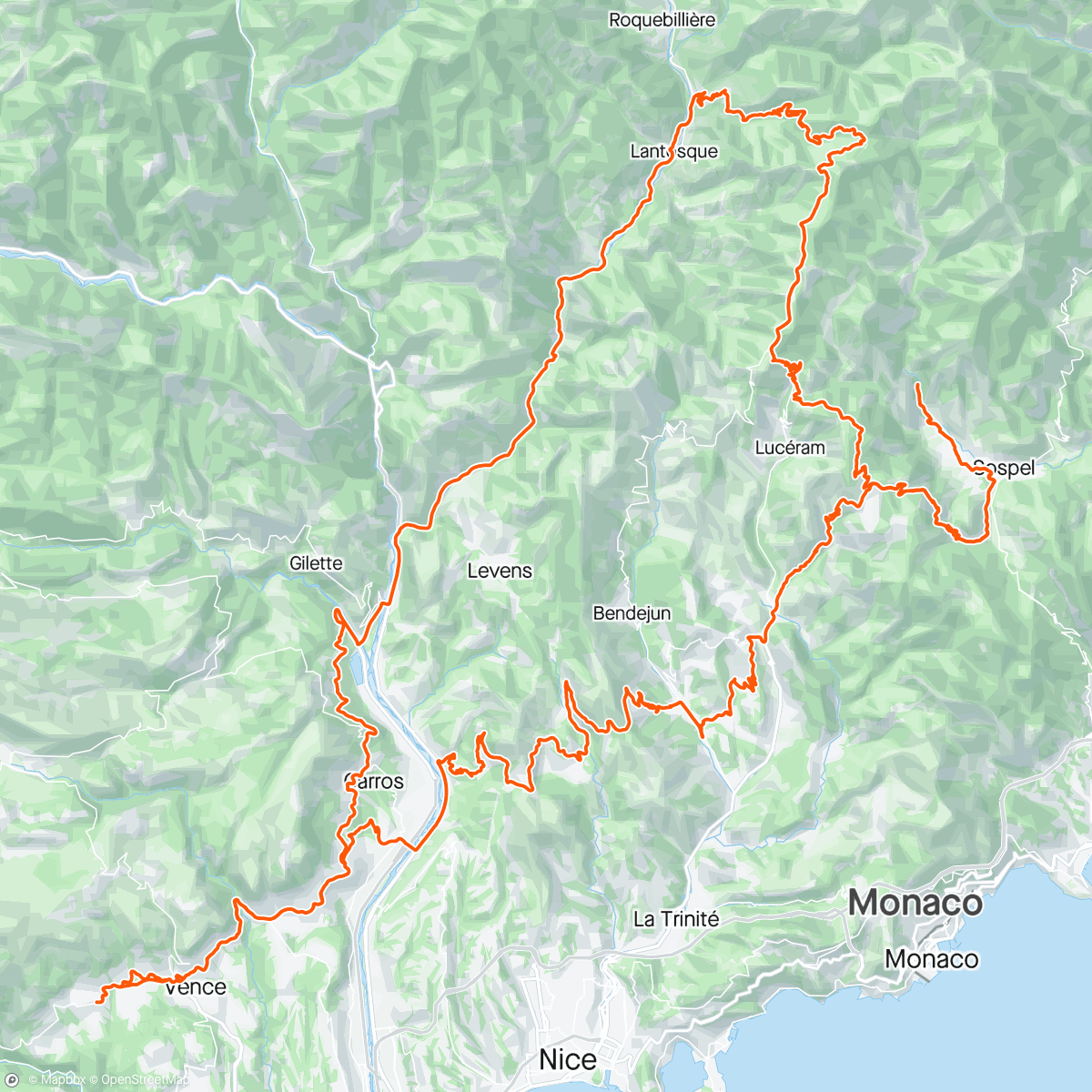 Map of the activity, Turini par Sospel fermé jusqu’à vendredi 😱😭😭😭