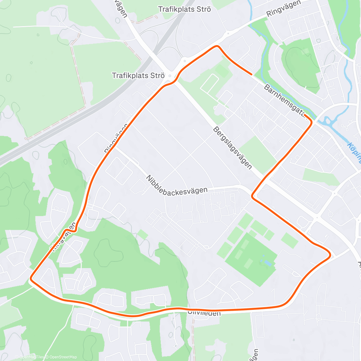 Map of the activity, Afternoon Run