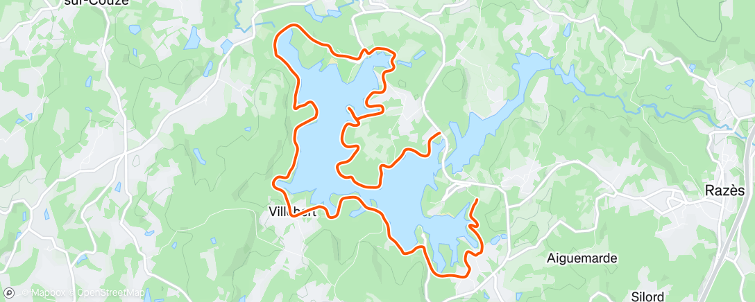 Map of the activity, Course à pied dans l'après-midi