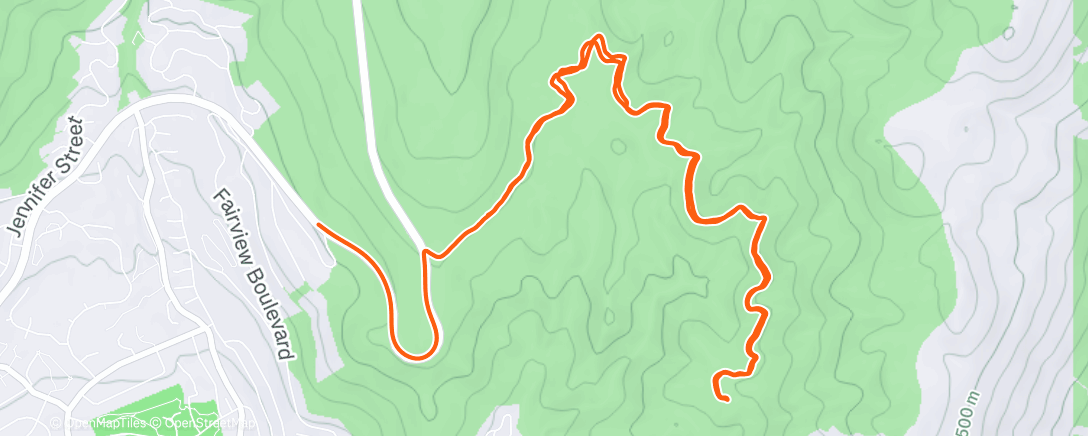 Map of the activity, Lunch Trail Run