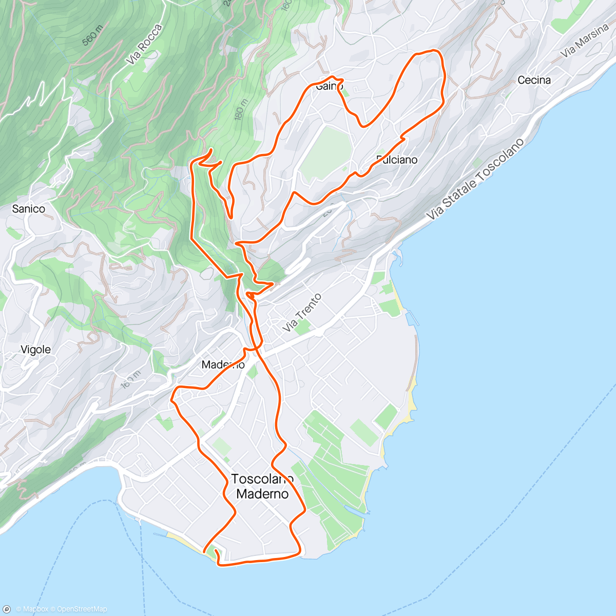 Map of the activity, XTERRA Lake Garda Run