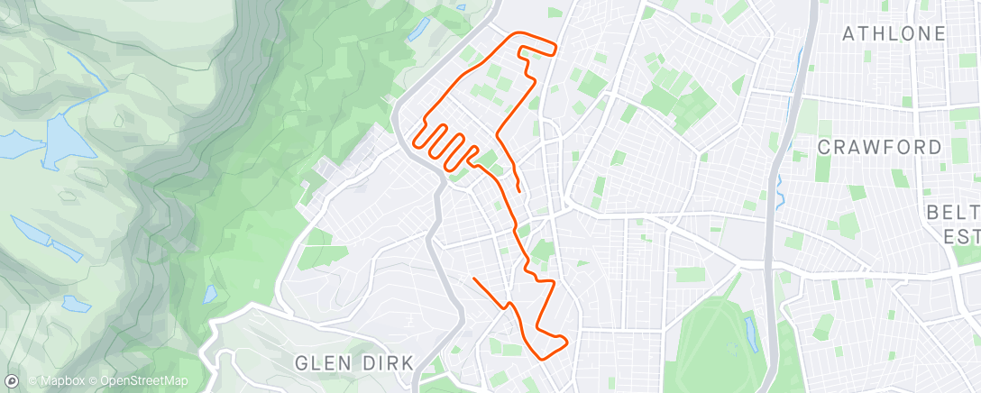アクティビティ「Morning Run, less 1km」の地図