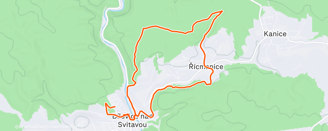 Карта физической активности (Afternoon Trail Run)