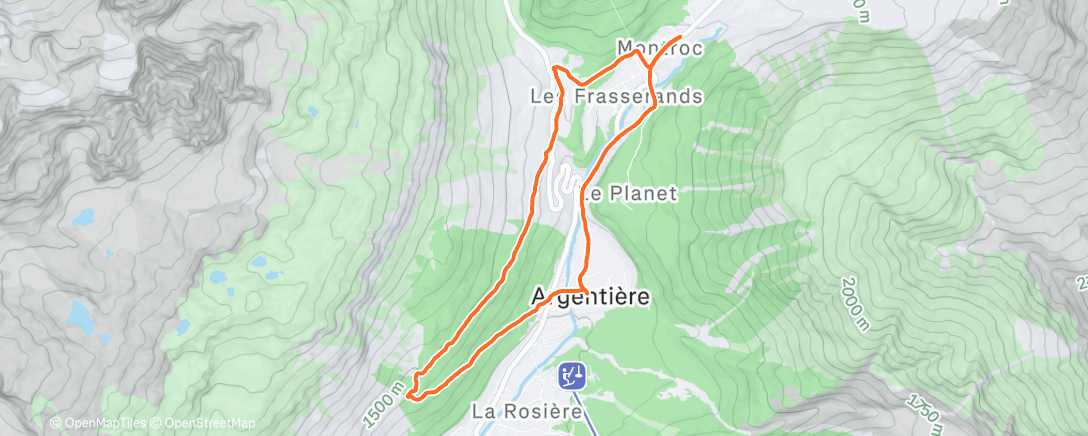 Map of the activity, Trail dans l'après-midi