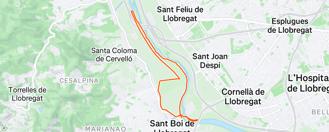 Map of the activity, Bicicleta por la mañana