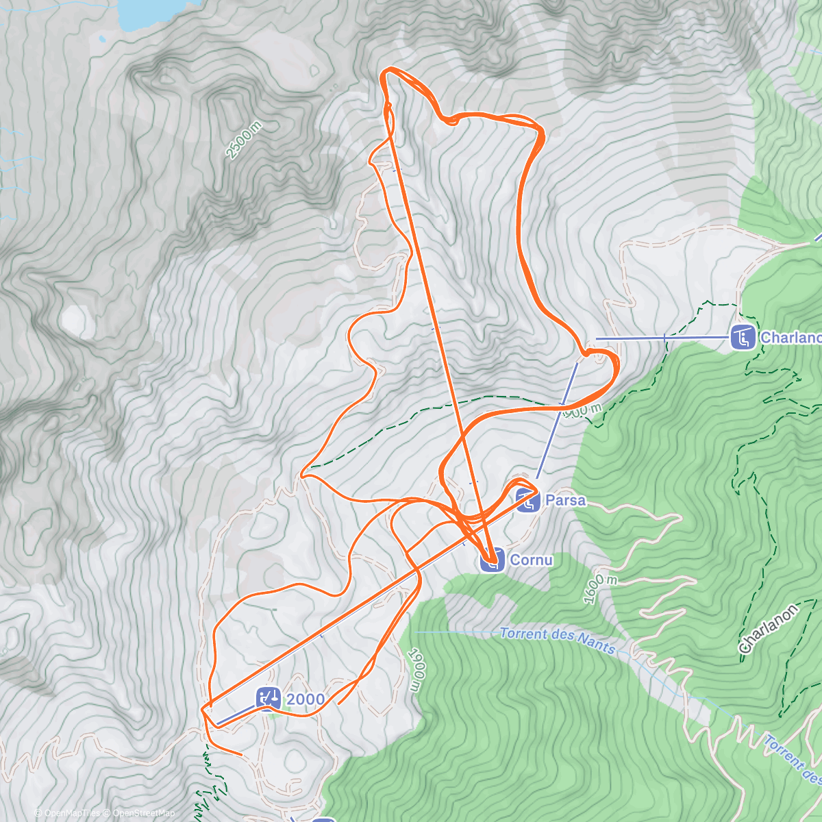 Map of the activity, Morning Alpine Ski