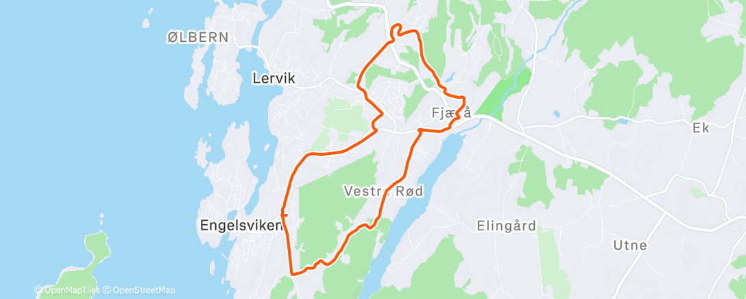 Map of the activity, Evening Run 🥶🌘