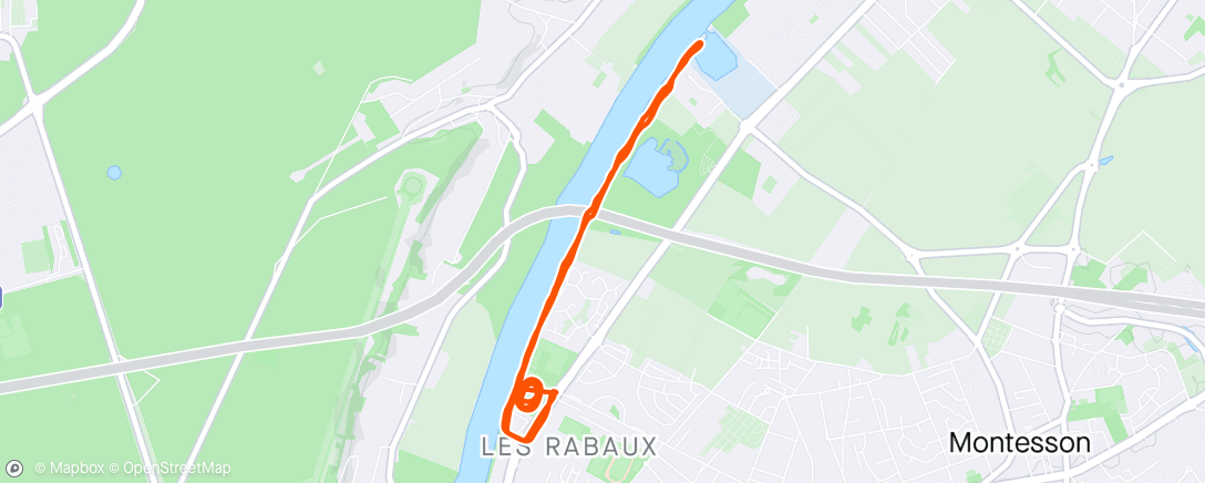 Map of the activity, Wu 5km + 10x300m (R’100) + Récup