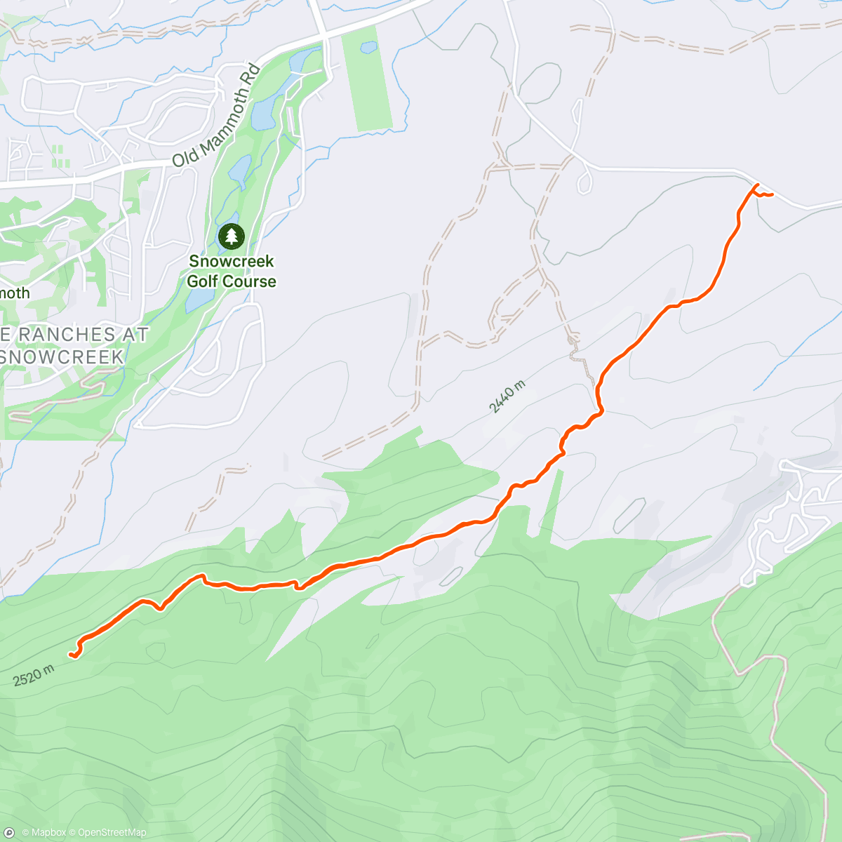 Map of the activity, In the general direction of Mammoth Rock