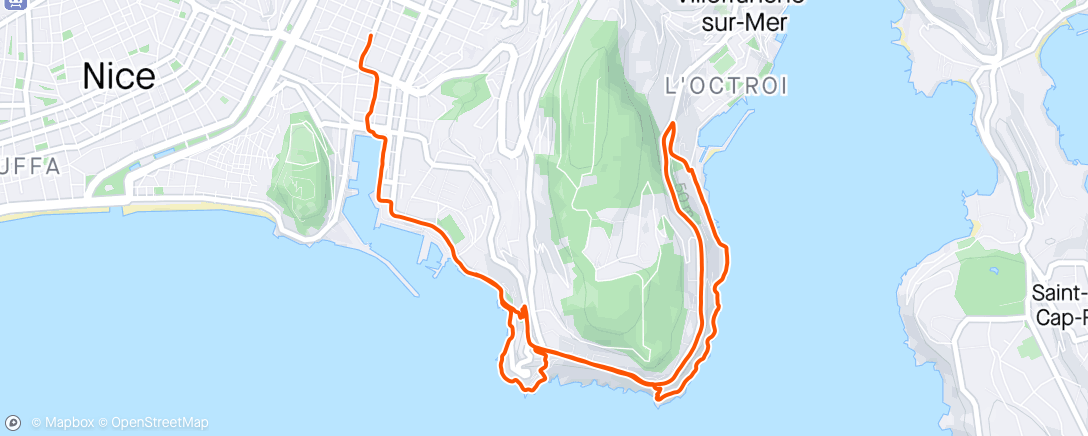 Map of the activity, Afternoon Run