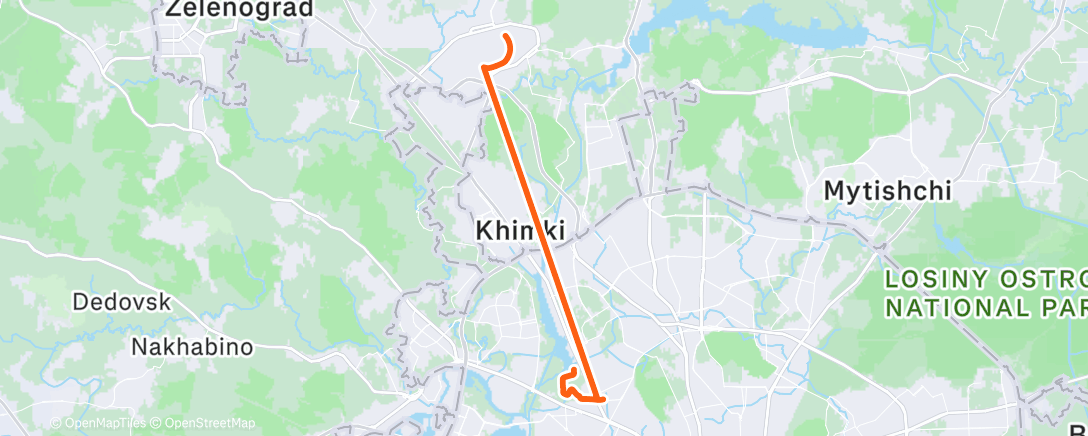 Map of the activity, Дневной забег