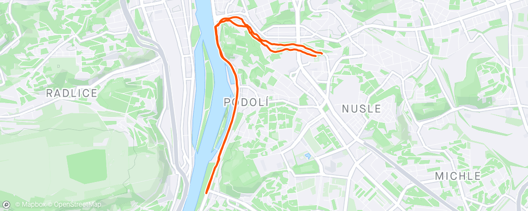 Kaart van de activiteit “8 km výklus”