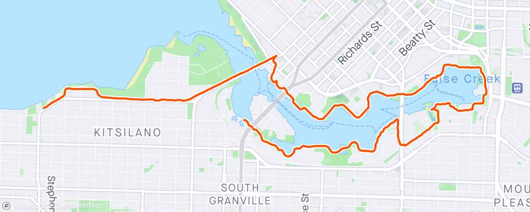 Map of the activity, Lunch Run - watch died