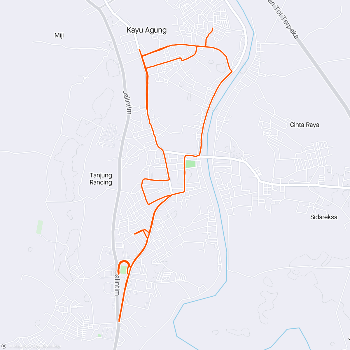 Map of the activity, Birthday Run
