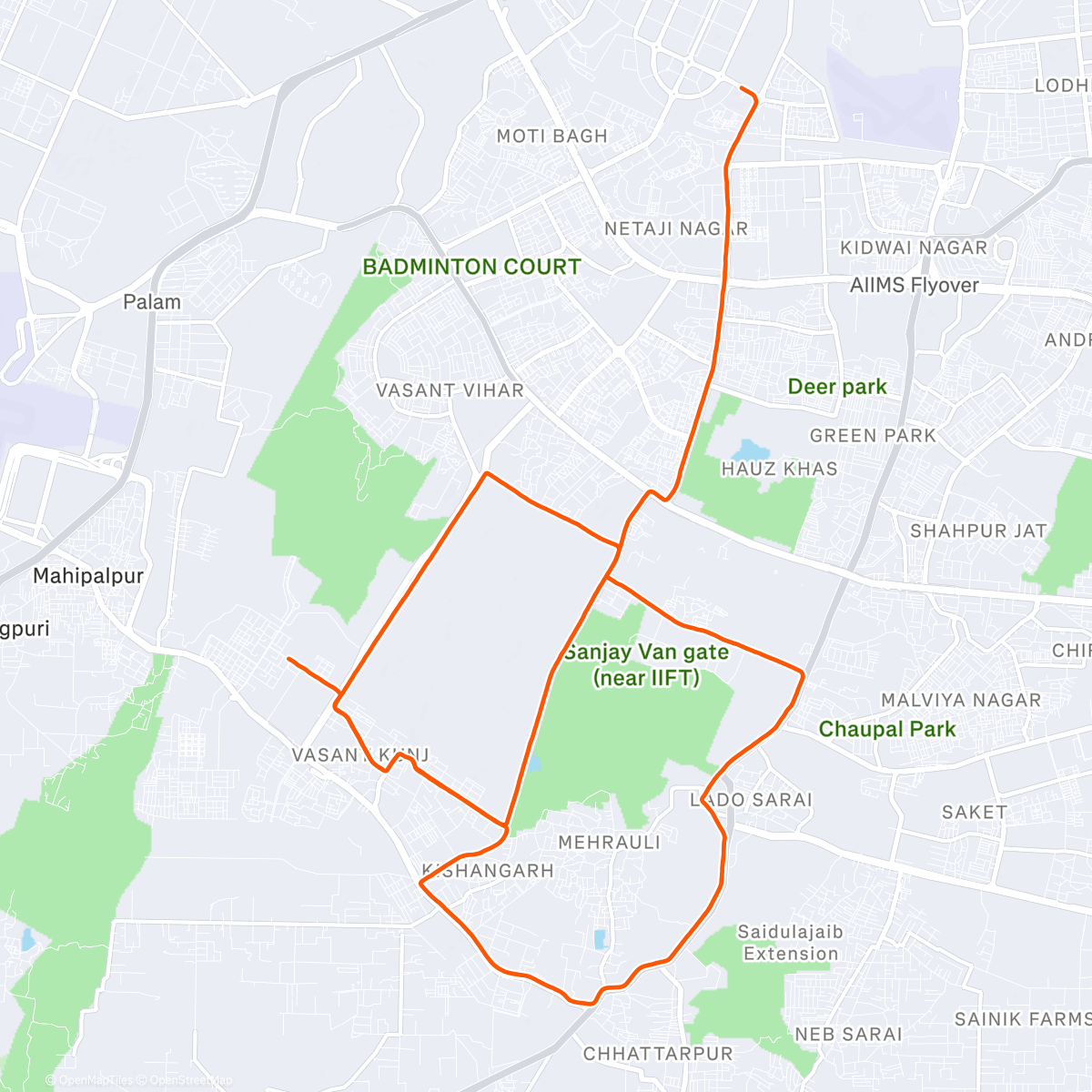Map of the activity, Sunday Morning Run
